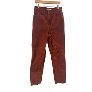 Levi's High‎ Waisted Mom Jean Womens 27 Rust Corduroy Tapered Leg Pants